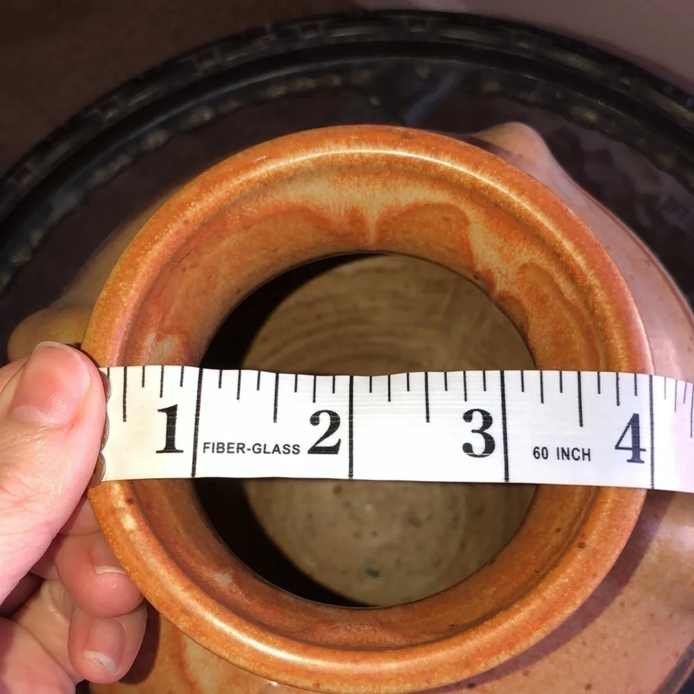 COPY - Glazed Vase Tan brown blue colors Made in 93/95’